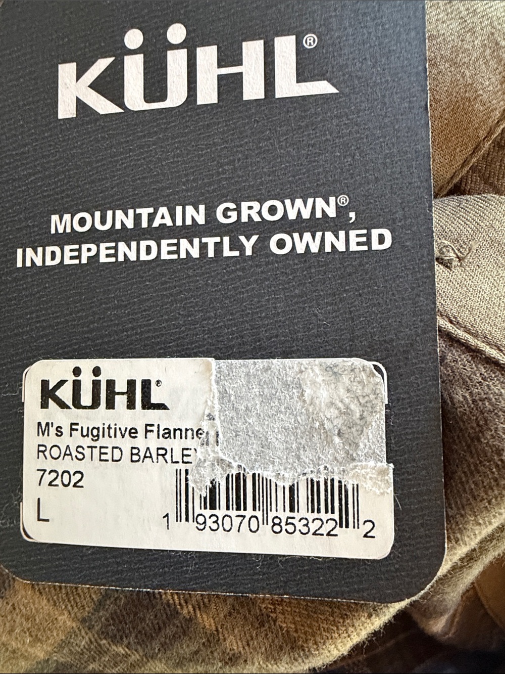 NWT Men’s Large Kuhl Fugitive Flannel shirt in roasted barley - Picture 10 of 10